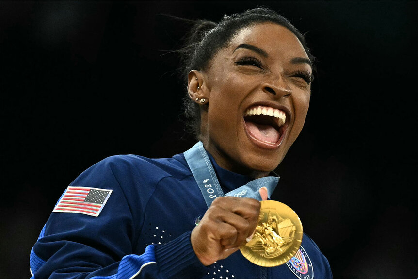 Good News: Just in: Simone Biles Clinches Gold in Paris, Making Olympic History with a Second Individual All-Around Victory.