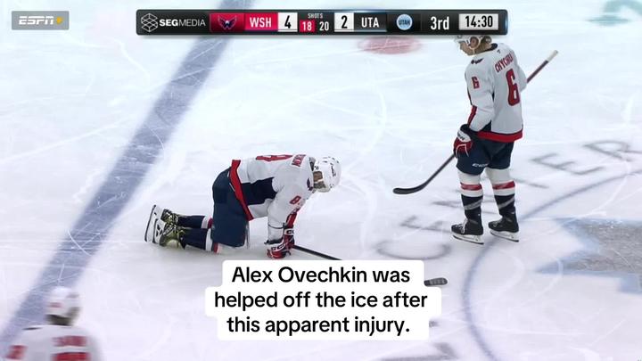 SAD NEWS: Alex Ovechkin hobbles off the ice and exits the game With a leg injury….